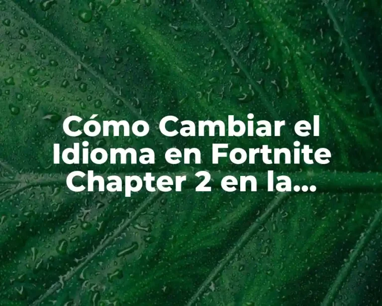 Cómo Cambiar el Idioma en Fortnite Chapter 2 en la Nintendo Switch