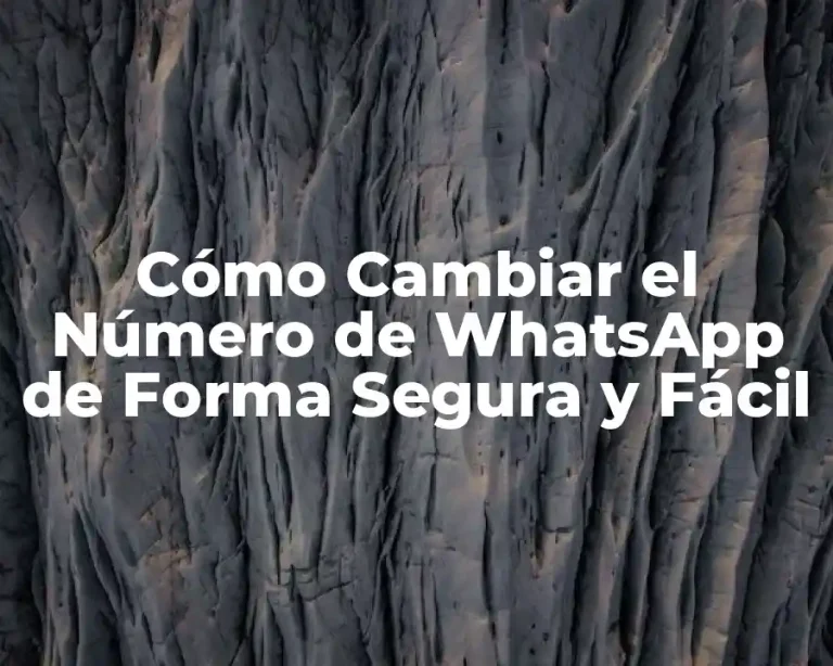 Cómo Cambiar el Número de WhatsApp de Forma Segura y Fácil