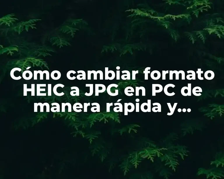 Cómo cambiar formato HEIC a JPG en PC de manera rápida y sencilla