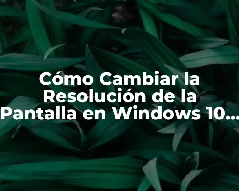 Cómo Cambiar la Resolución de la Pantalla en Windows 10 con Teclado