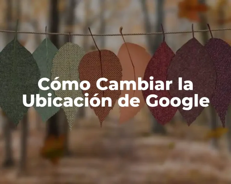 Cómo Cambiar la Ubicación de Google
