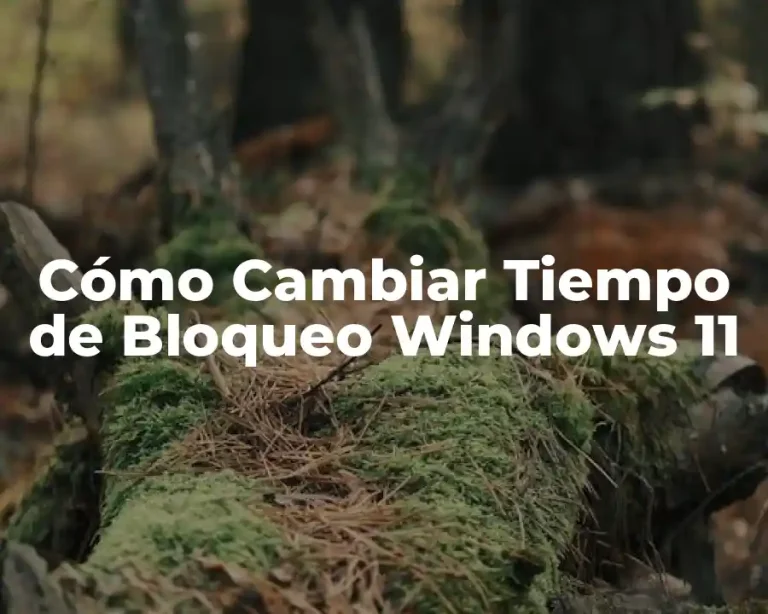 Cómo Cambiar Tiempo de Bloqueo Windows 11