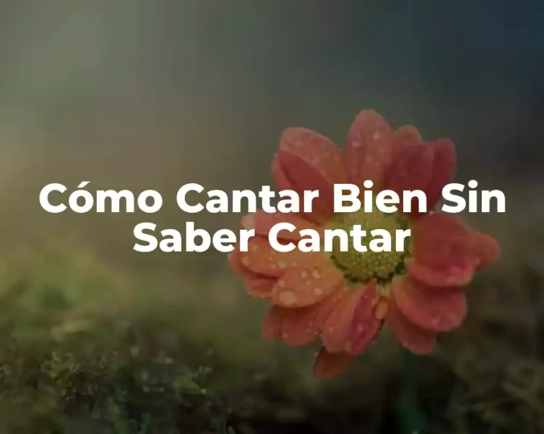 Cómo Cantar Bien Sin Saber Cantar
