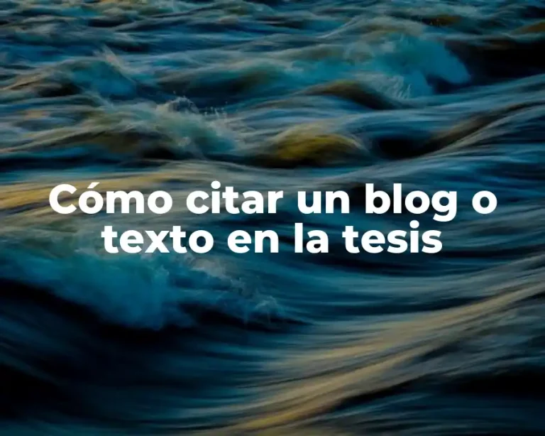 Cómo citar un blog o texto en la tesis
