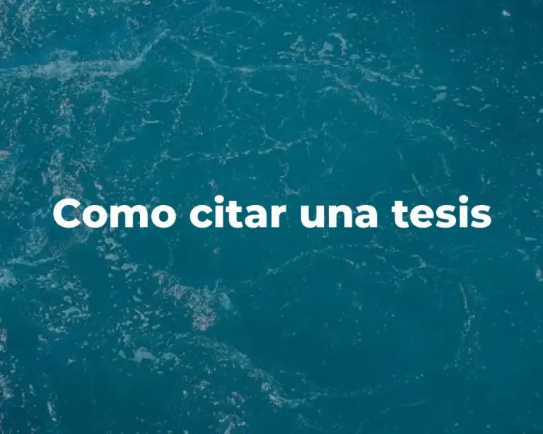 Como citar una tesis