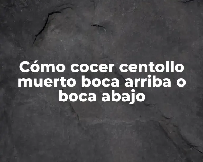 Cómo cocer centollo muerto boca arriba o boca abajo
