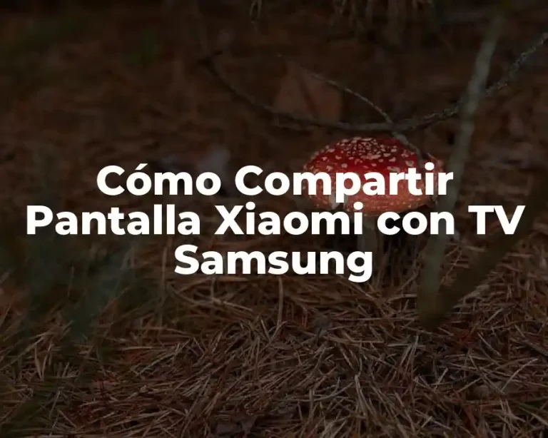 Cómo Compartir Pantalla Xiaomi con TV Samsung