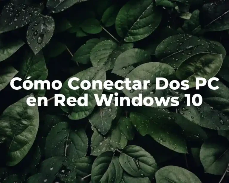 Cómo Conectar Dos PC en Red Windows 10
