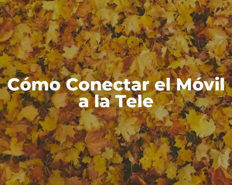 Cómo Conectar el Móvil a la Tele