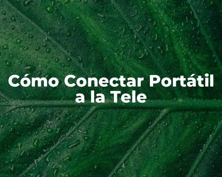 Cómo Conectar Portátil a la Tele