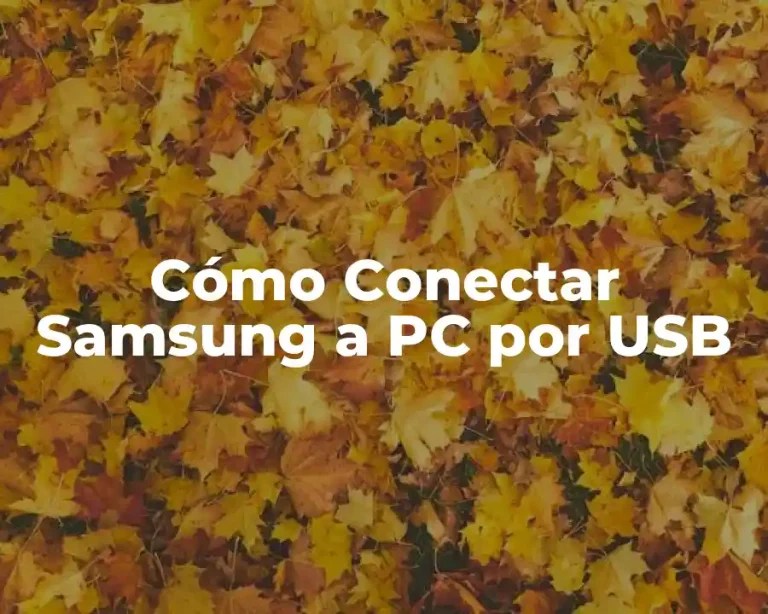 Cómo Conectar Samsung a PC por USB