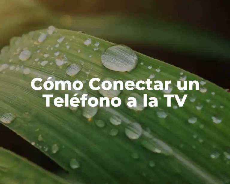Cómo Conectar un Teléfono a la TV