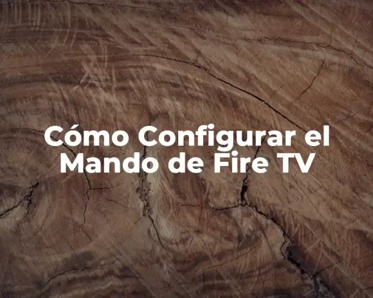 Cómo Configurar el Mando de Fire TV