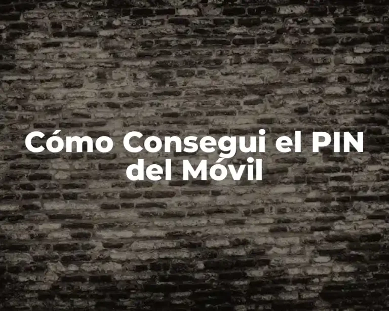Cómo Consegui el PIN del Móvil