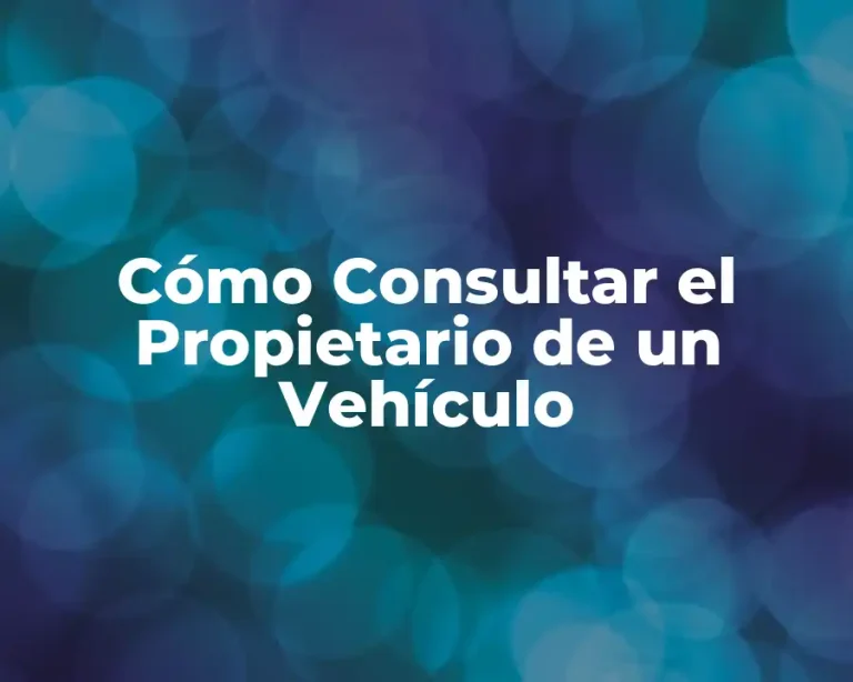 Cómo Consultar el Propietario de un Vehículo