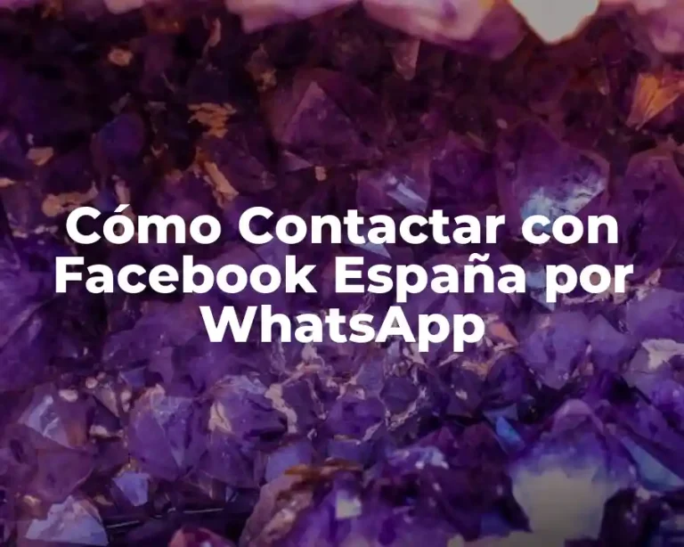 Cómo Contactar con Facebook España por WhatsApp