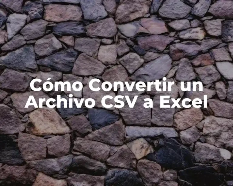 Cómo Convertir un Archivo CSV a Excel