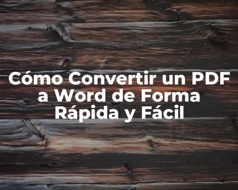 Cómo Convertir un PDF a Word de Forma Rápida y Fácil