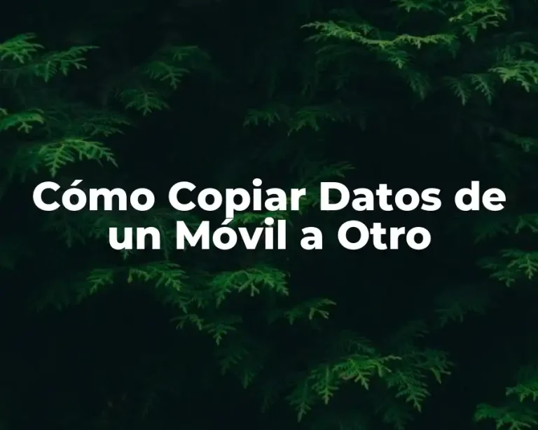 Cómo Copiar Datos de un Móvil a Otro