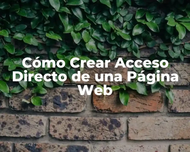 Cómo Crear Acceso Directo de una Página Web