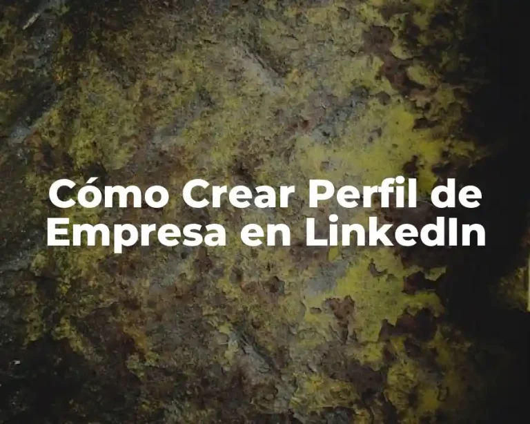 Cómo Crear Perfil de Empresa en LinkedIn