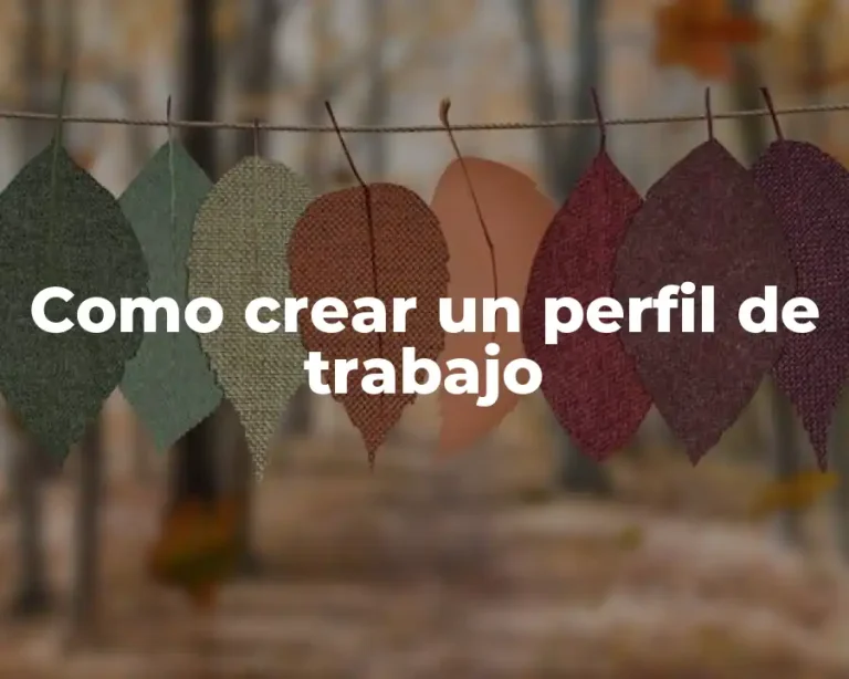 Como crear un perfil de trabajo