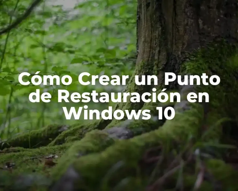 Cómo Crear un Punto de Restauración en Windows 10