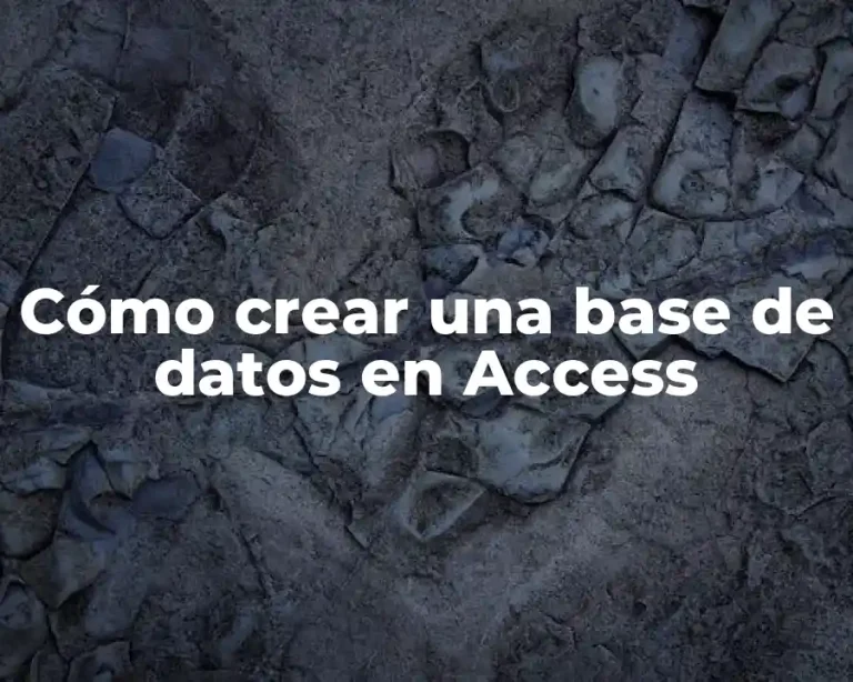Cómo crear una base de datos en Access