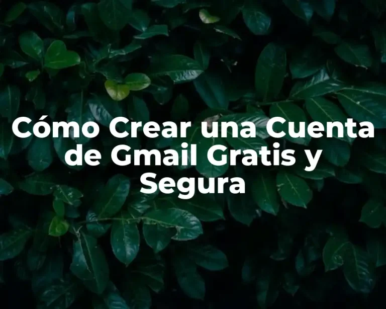 Cómo Crear una Cuenta de Gmail Gratis y Segura