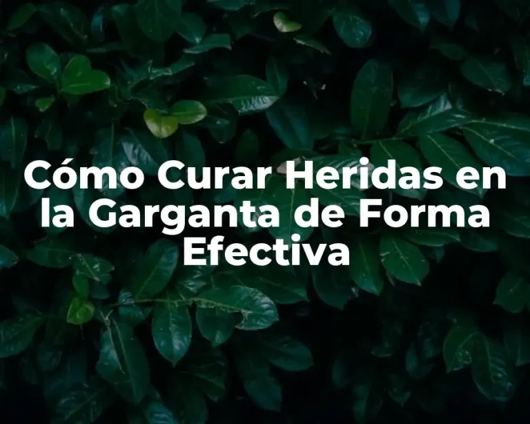 Cómo Curar Heridas en la Garganta de Forma Efectiva