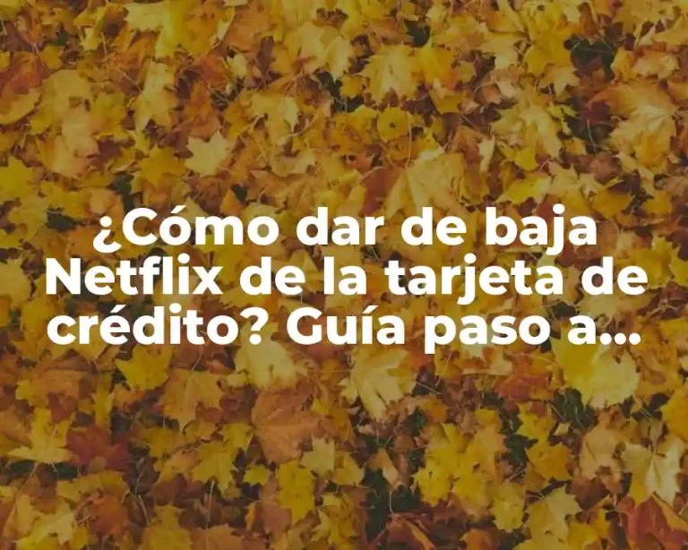 ¿Cómo dar de baja Netflix de la tarjeta de crédito? Guía paso a paso