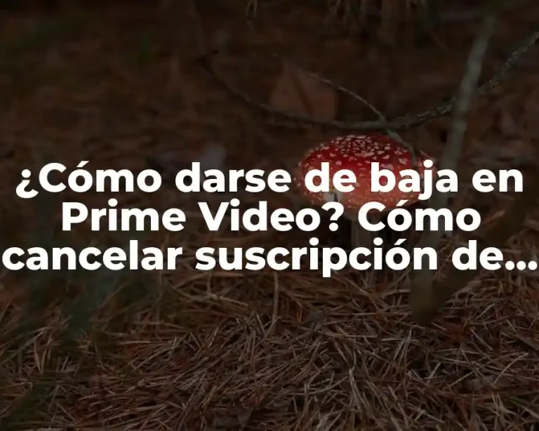 ¿Cómo darse de baja en Prime Video? Cómo cancelar suscripción de Amazon Prime Video