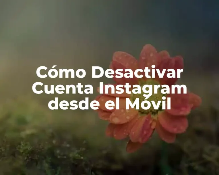 Cómo Desactivar Cuenta Instagram desde el Móvil