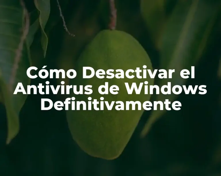Cómo Desactivar el Antivirus de Windows Definitivamente