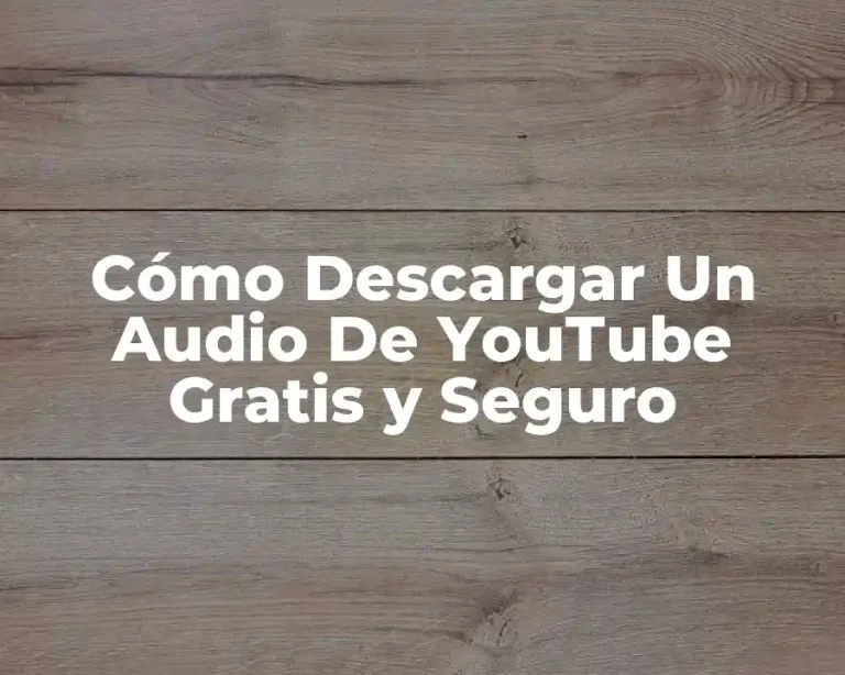 Cómo Descargar Un Audio De YouTube Gratis y Seguro