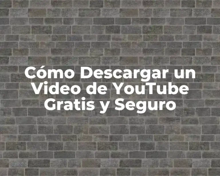 Cómo Descargar un Video de YouTube Gratis y Seguro