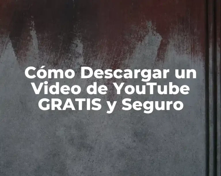 Cómo Descargar un Video de YouTube GRATIS y Seguro
