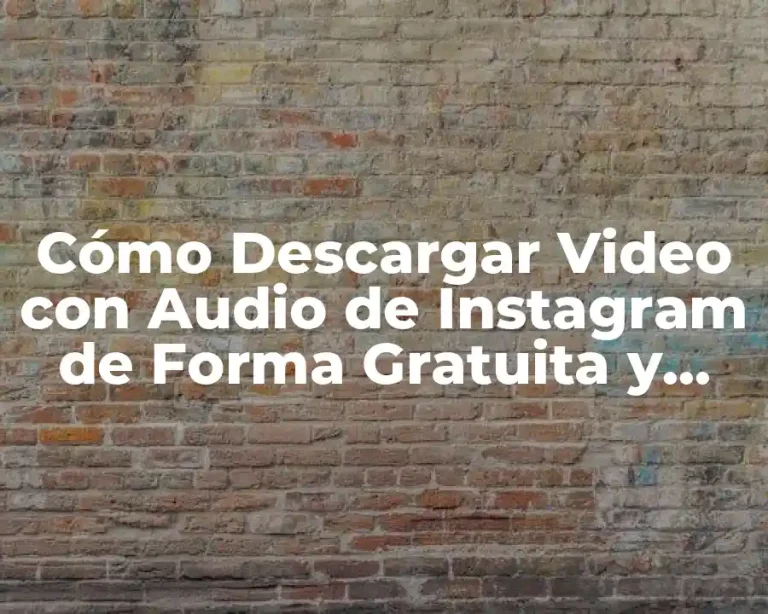 Cómo Descargar Video con Audio de Instagram de Forma Gratuita y Segura