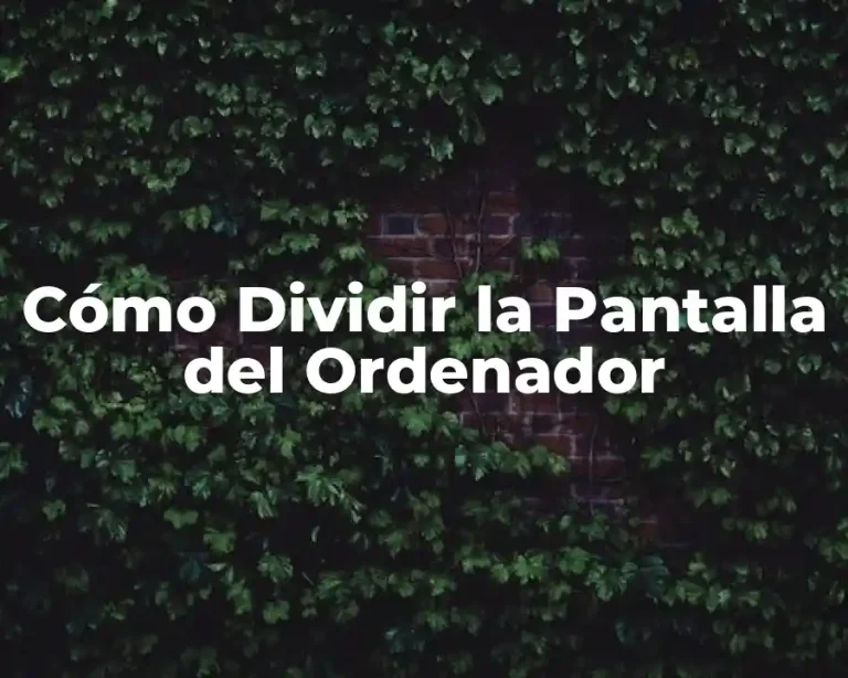 Cómo Dividir la Pantalla del Ordenador