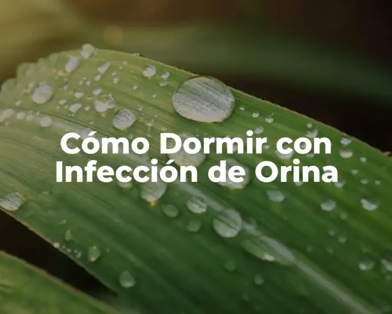 Cómo Dormir con Infección de Orina