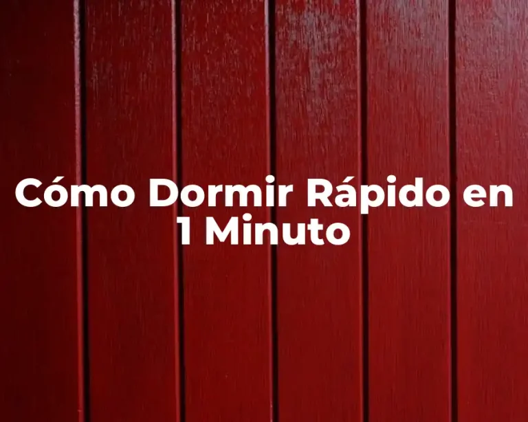 Cómo Dormir Rápido en 1 Minuto