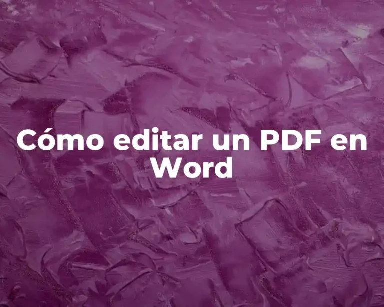 Cómo editar un PDF en Word