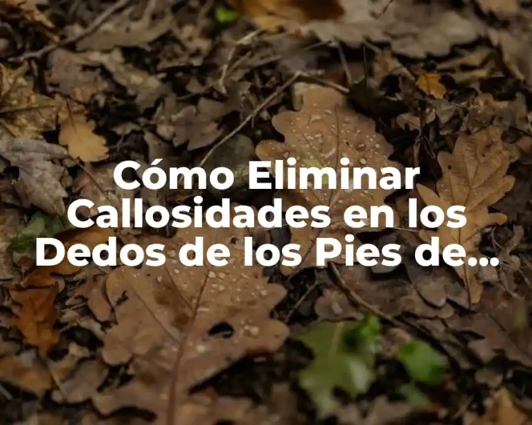 Cómo Eliminar Callosidades en los Dedos de los Pies de Forma Segura y Efectiva