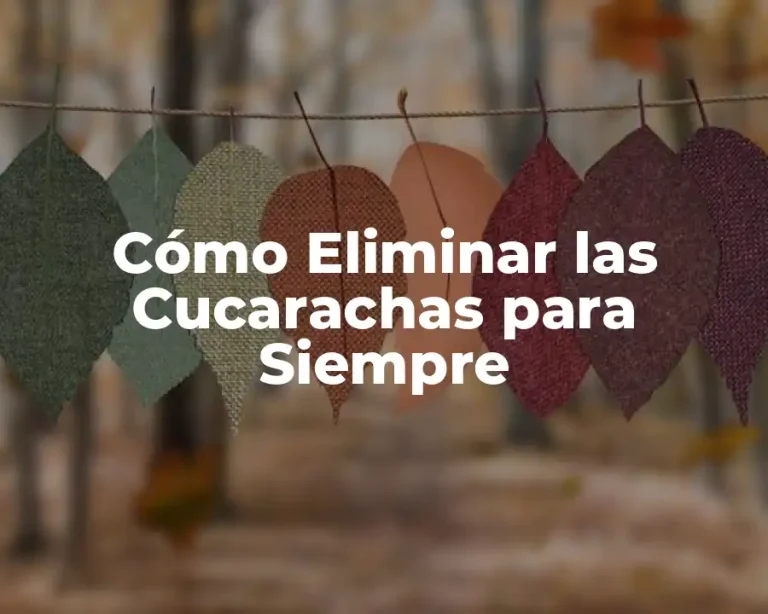 Cómo Eliminar las Cucarachas para Siempre