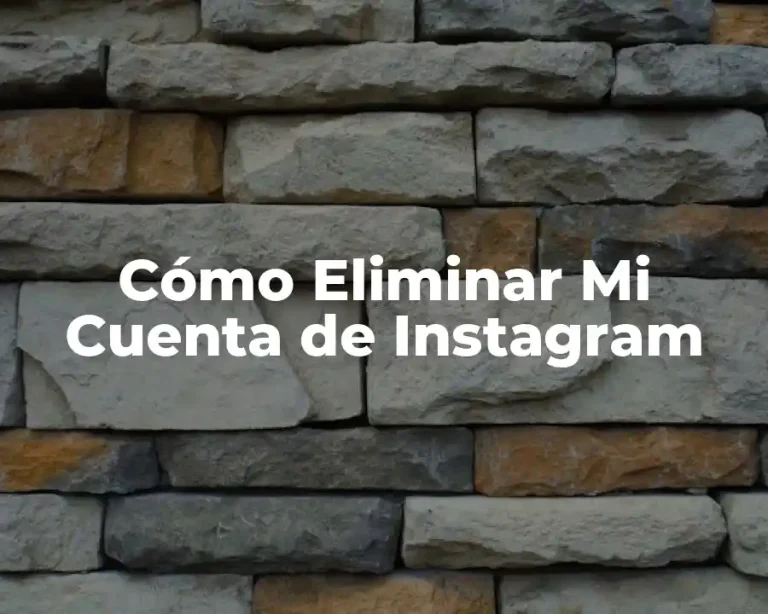 Cómo Eliminar Mi Cuenta de Instagram