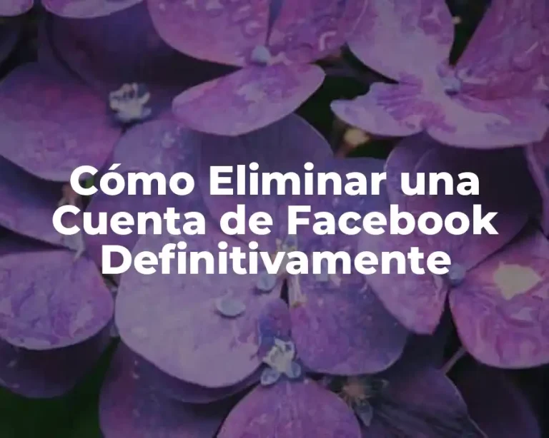 Cómo Eliminar una Cuenta de Facebook Definitivamente