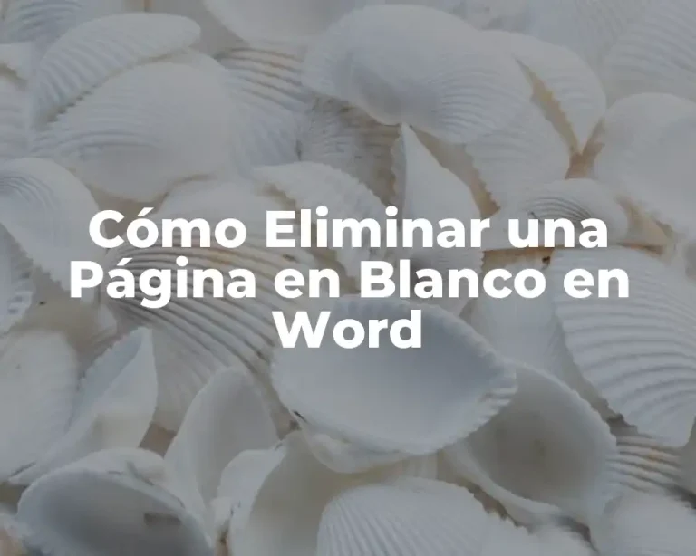 Cómo Eliminar una Página en Blanco en Word
