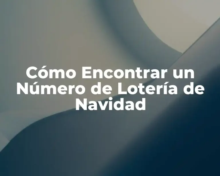 Cómo Encontrar un Número de Lotería de Navidad