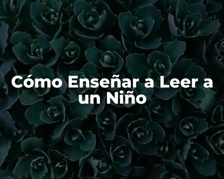 Cómo Enseñar a Leer a un Niño