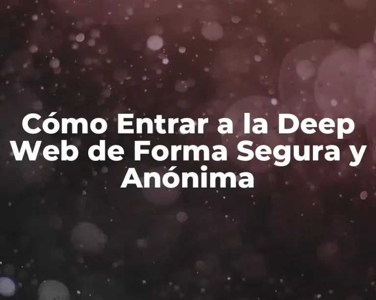 Cómo Entrar a la Deep Web de Forma Segura y Anónima